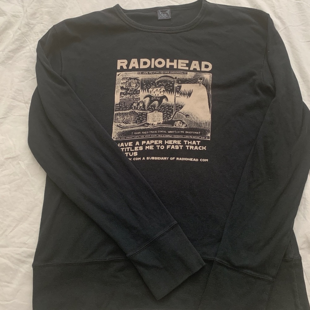 Vintage Black Radiohead long sleeve tour shirt XXL